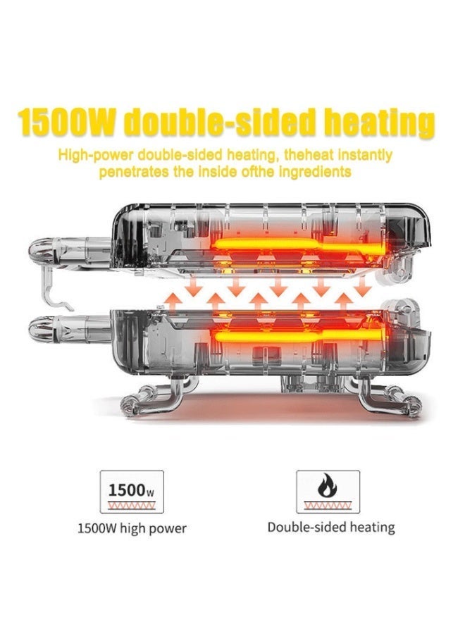 آر إيه أف صانعة الوافل الكهربائية، 1500 وات 4 شرائح مع لوحات تيفال غير لاصقة وتحكم بدرجة الحرارة القابلة للتعديل، التحميص، الخَبز، الشواء، باللون الأسود - Image 5